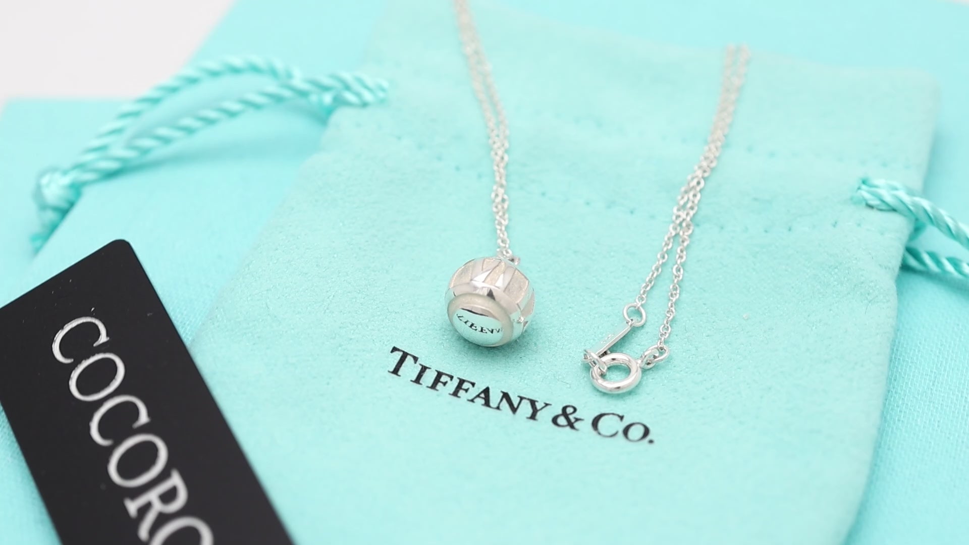 Tiffany & Co. Atlas Sphere Ball Pendant Necklace Pendant Sterling Silver 925 