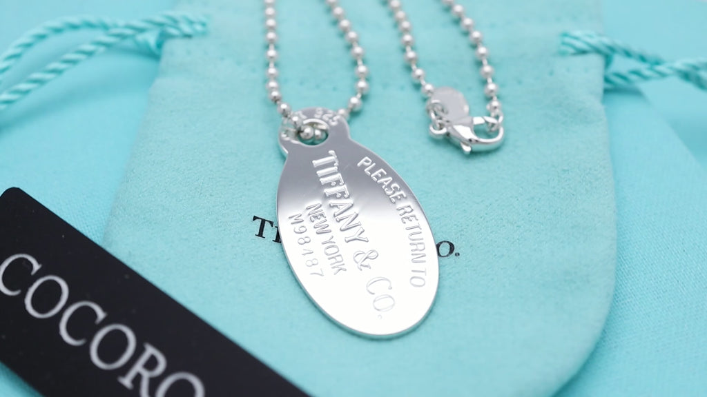 TIFFANY&Co.リターントゥ ティファニー オーバル タグ ボール チェーン ネックレス AG925