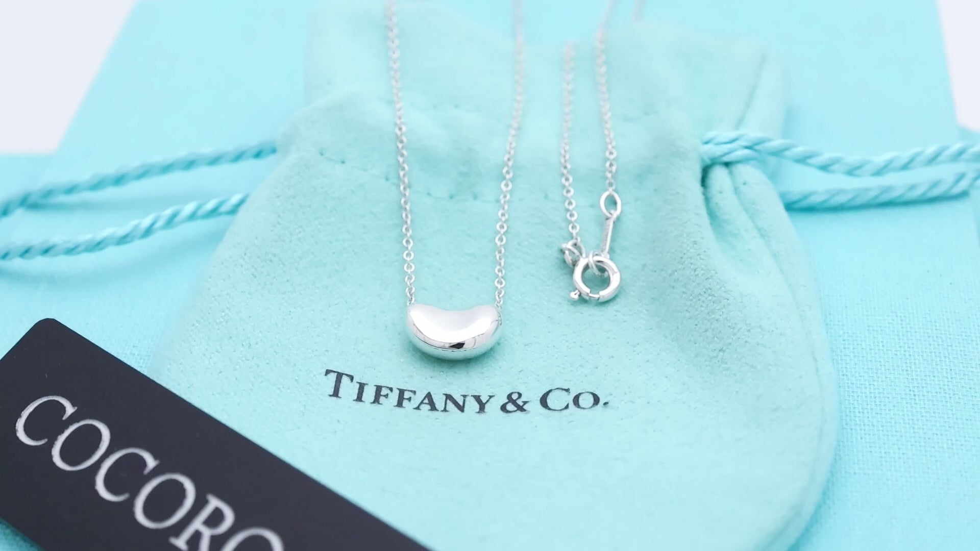  Tiffany & Co. Peretti Mini  Bean Necklace  Sterling Silver 925 