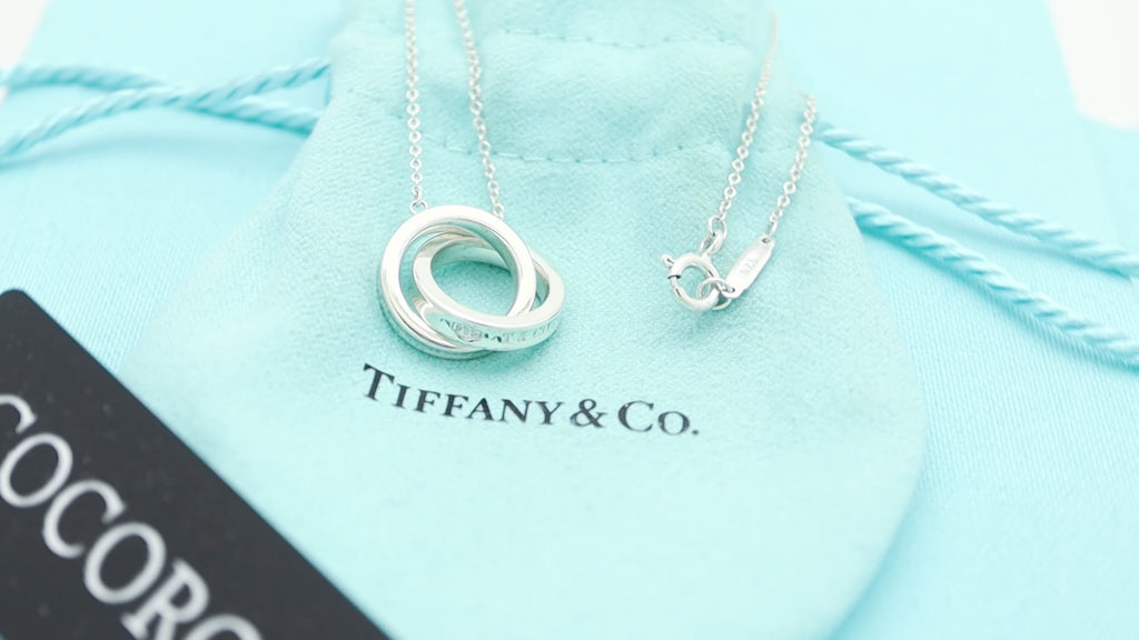 Tiffany & Co. 1837 Interlocking Circles Lariat Necklace Sterling Silver 925