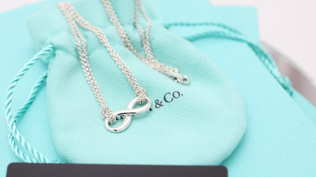 Tiffany & Co. Infinity Double Chain Necklace Sterling Silver 925