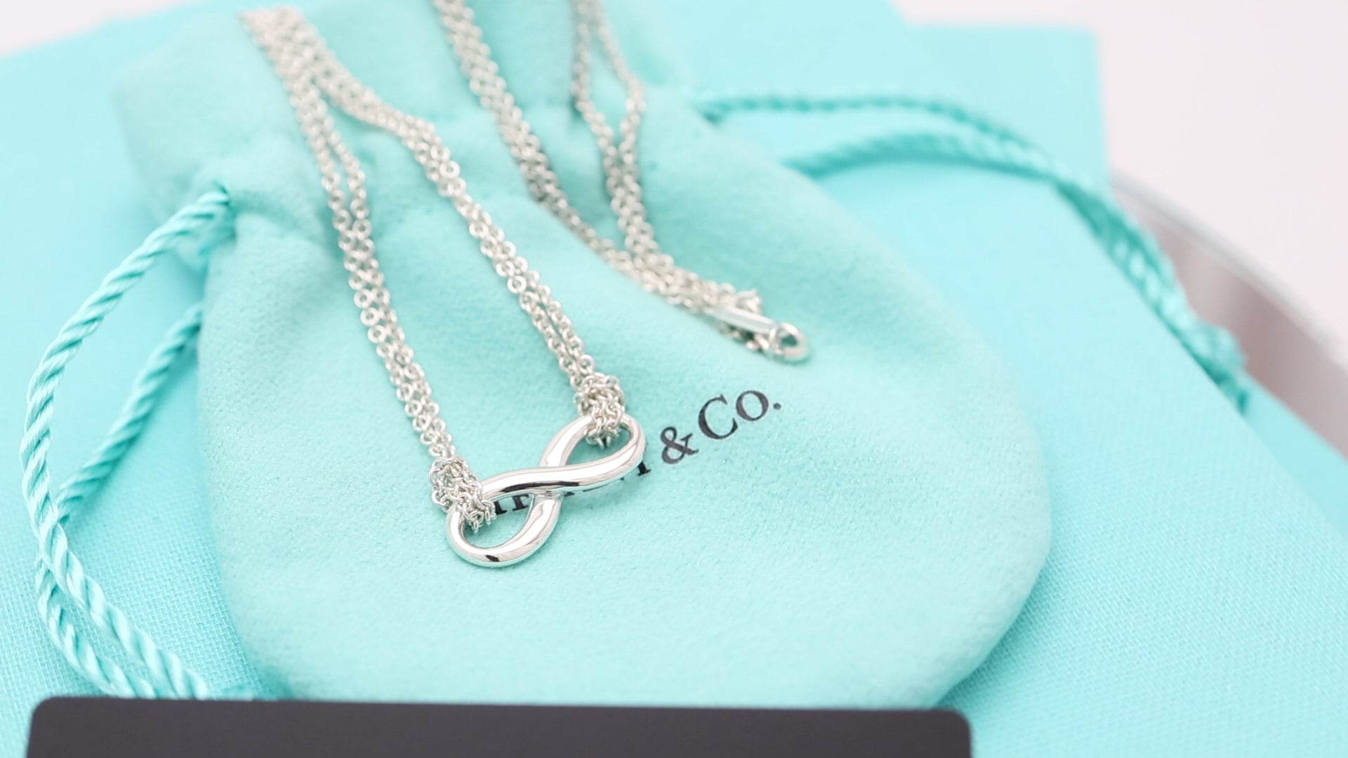 Tiffany & Co. Infinity Double Chain Necklace Sterling Silver 925