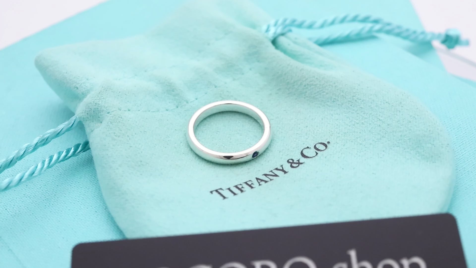 TIFFANY&Co. スタッキング バンド サファイア 1P リング 8 号 AG925