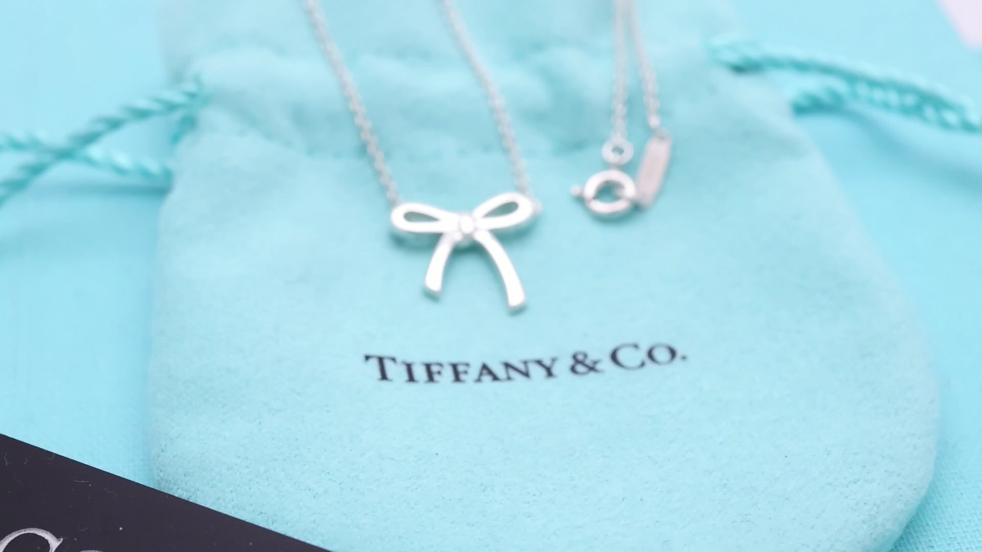 Tiffany & Co. Ribbon Bow Necklace Pendant  Sterling Silver 925 