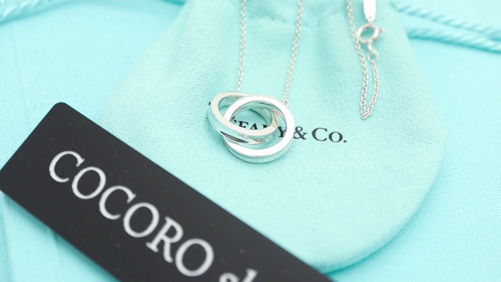 Tiffany & Co. 1837 Interlocking Circles Lariat Necklace Sterling Silver 925