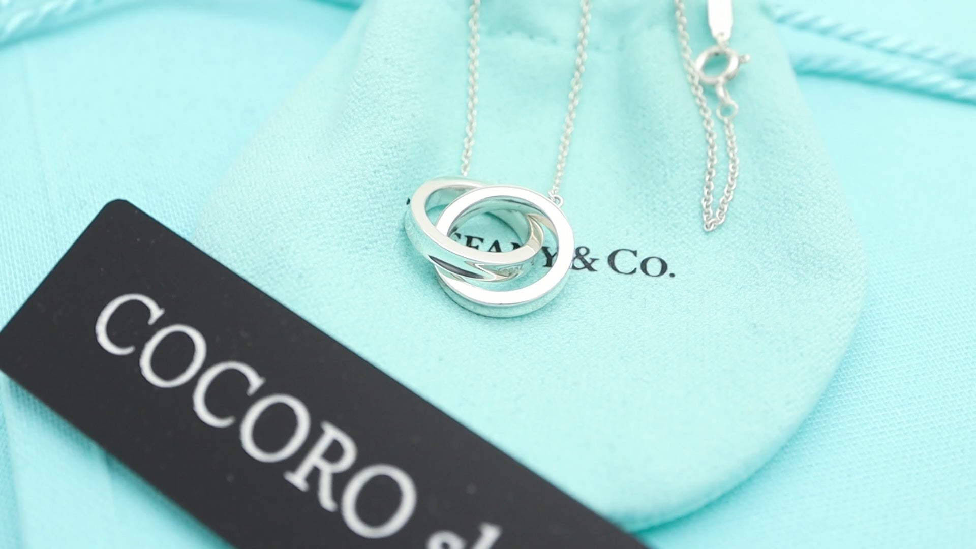 Tiffany & Co. 1837 Interlocking Circles Lariat Necklace Sterling Silver 925