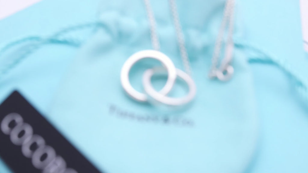 Tiffany & Co. 1837 Interlocking Circles Lariat Necklace Sterling Silver 925