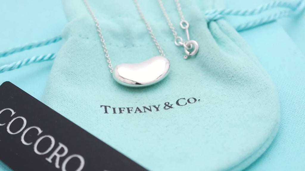  Tiffany & Co. Peretti Large Bean Necklace Sterling Silver 925 