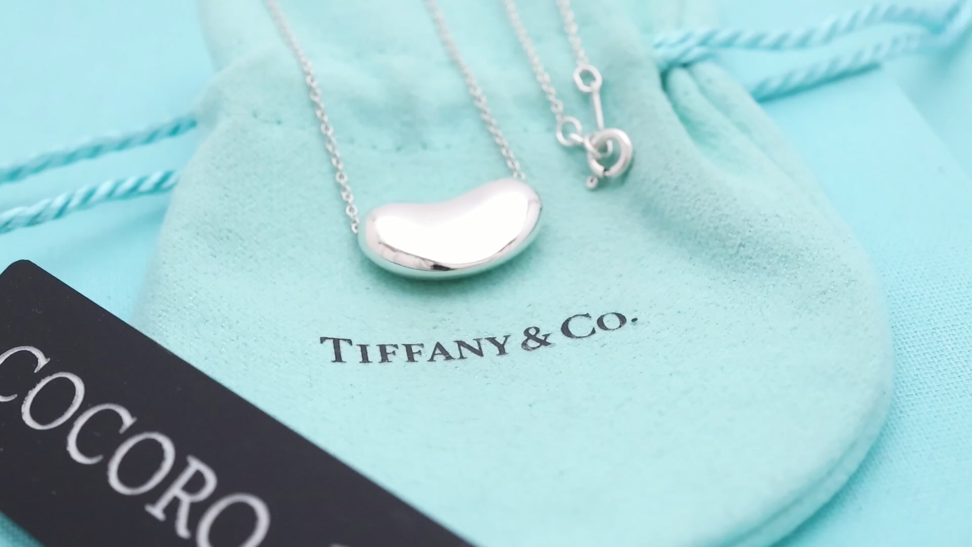  Tiffany & Co. Peretti Large Bean Necklace Sterling Silver 925 