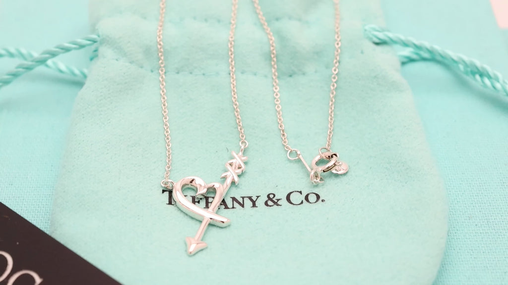  Tiffany & Co. Loving Heart Arrow Necklace Sterling Silver 925 