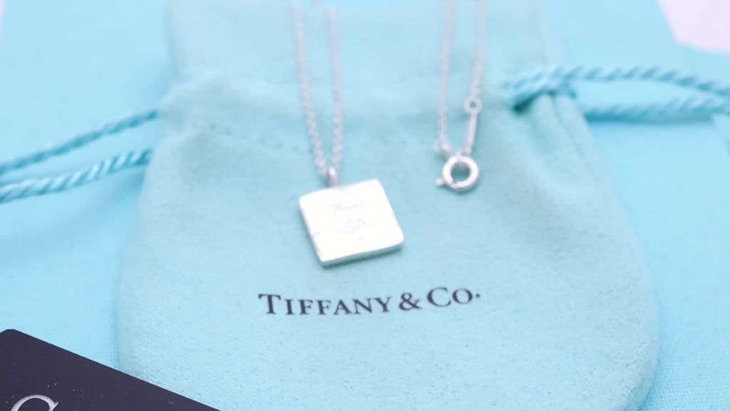 TIFFANY&Co. ノーツ スクエア プレート ネックレス AG925