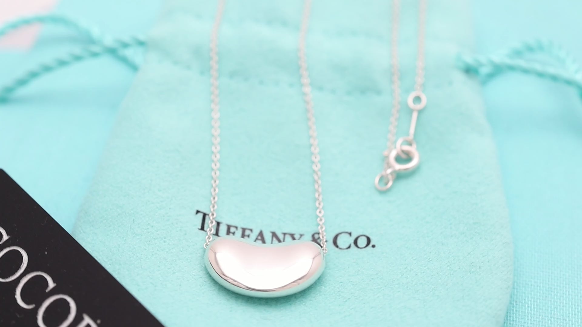  Tiffany & Co. Peretti Large  Bean Necklace  Sterling Silver 925 