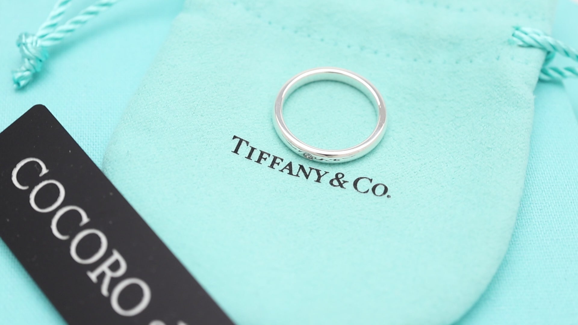 Tiffany & Co. Diamond Stacking Band Ring  Sterling Silver 925 