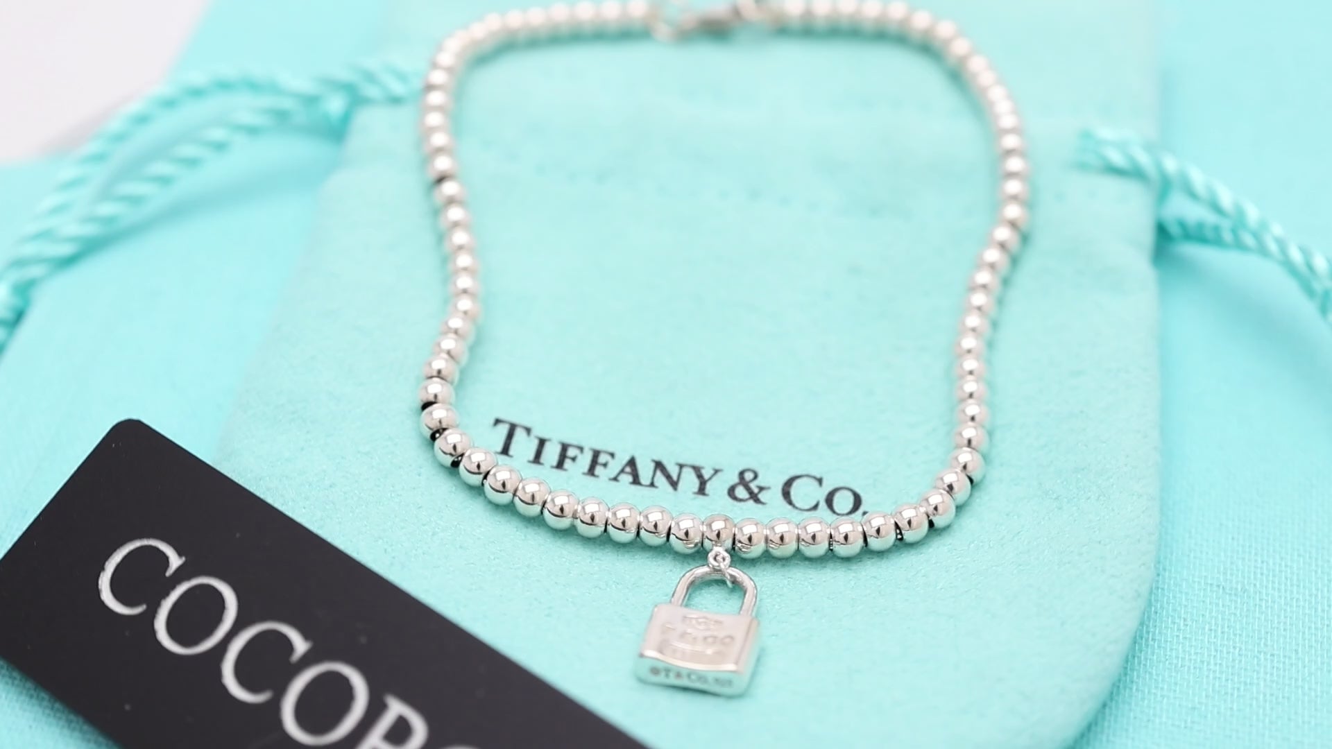 Tiffany & Co. 1837 Mini Padlock Bead Bracelet Sterling Silver 925
