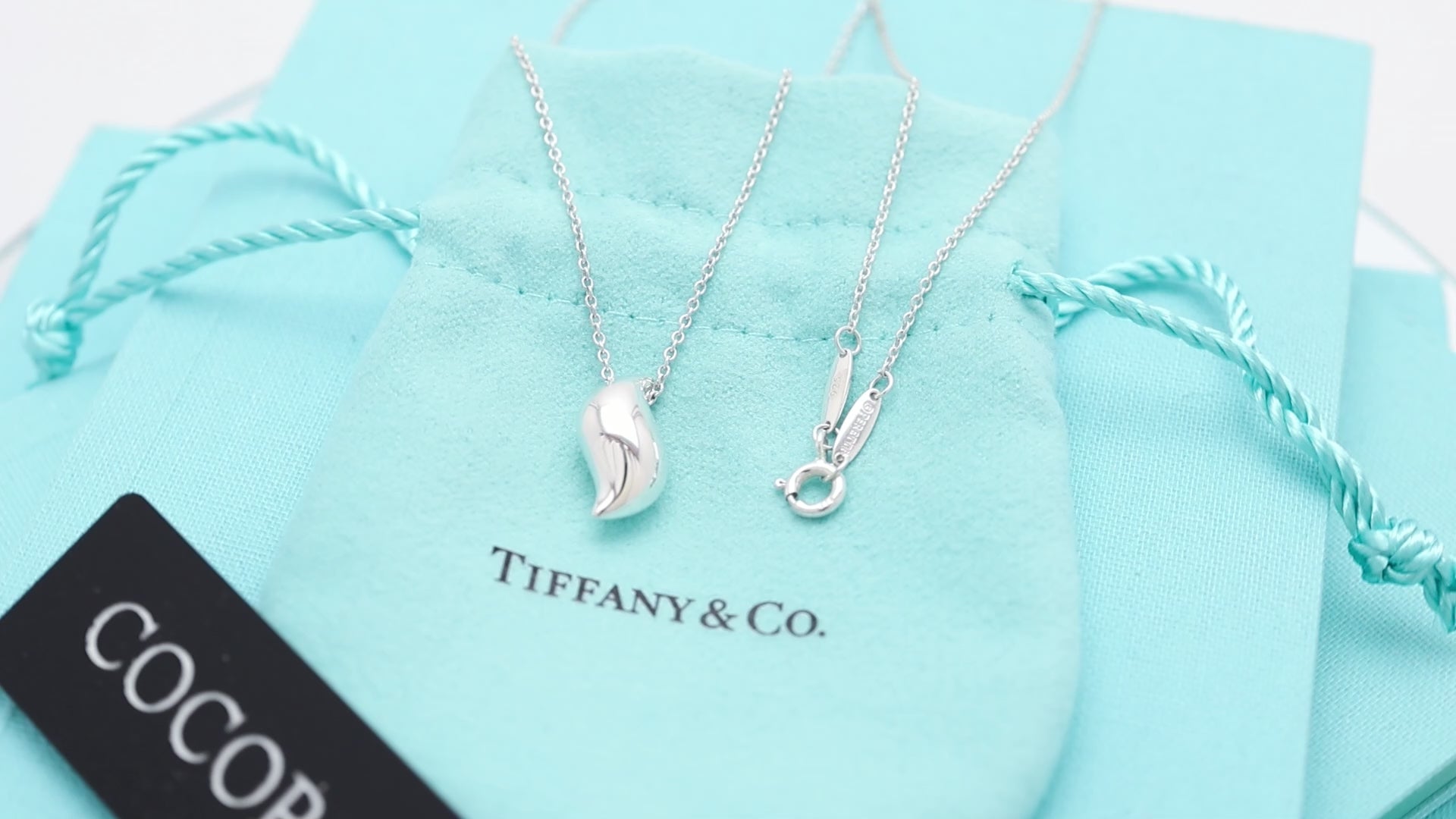 Tiffany & Co. Elsa Peretti Feather Pendant Necklace Sterling Silver 925