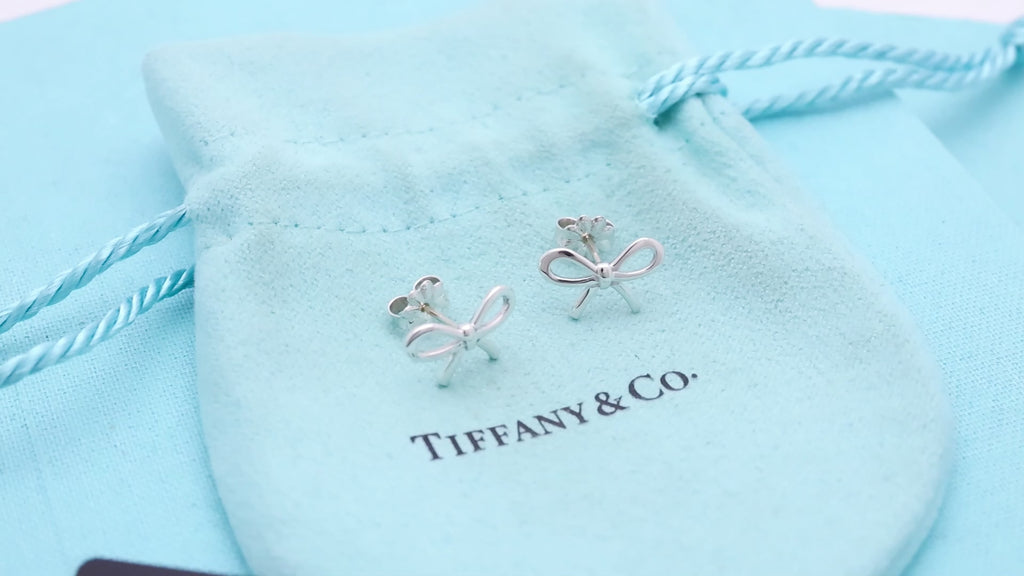 TIFFANY&Co. リボン ボウ スタッド ピアス AG925