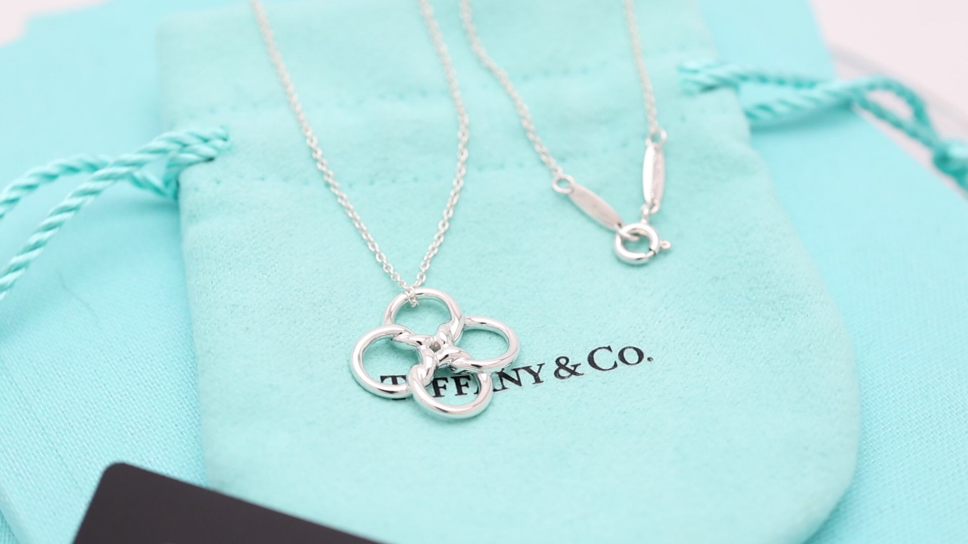 Tiffany & Co. Quadrifoglio Four Leaf Clover Necklace Sterling Silver 925