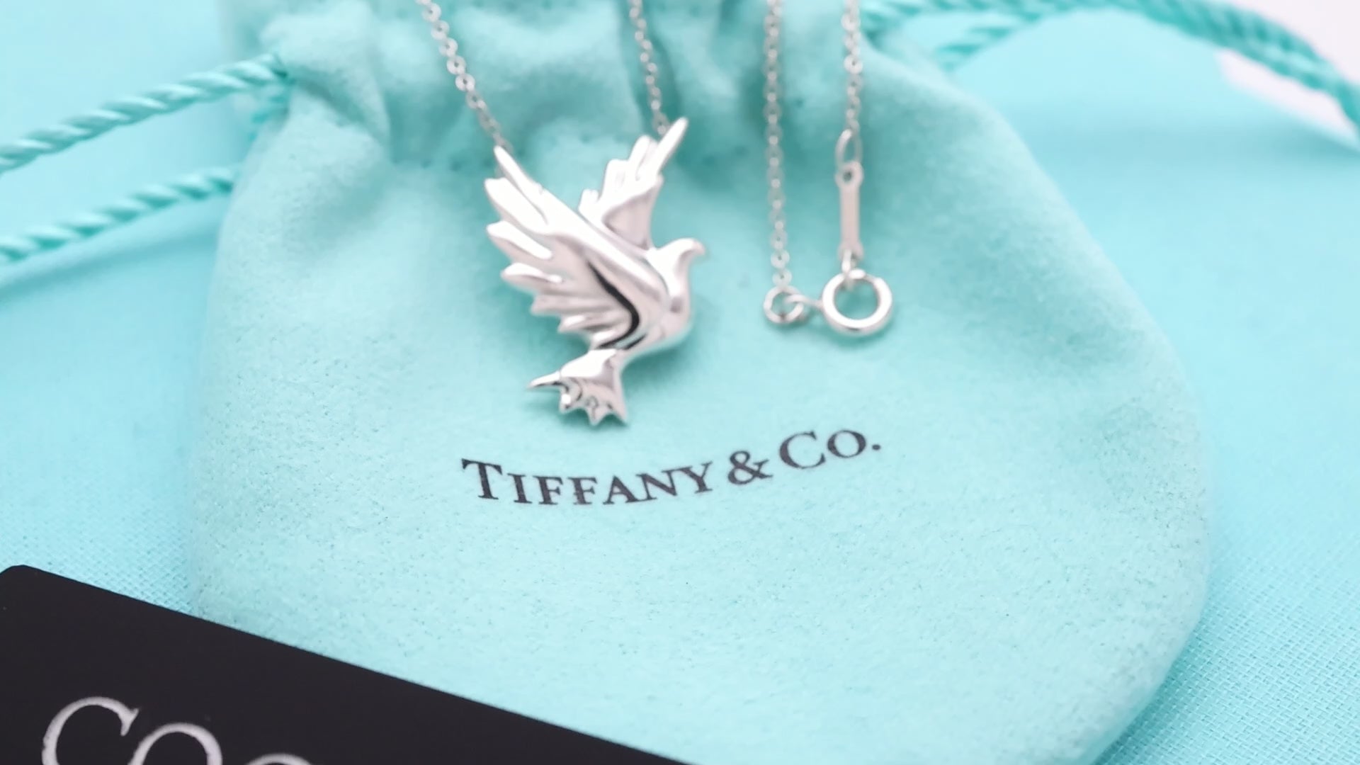 Tiffany & Co. Picasso Dove Bird Pendant Necklace Sterling Silver 925