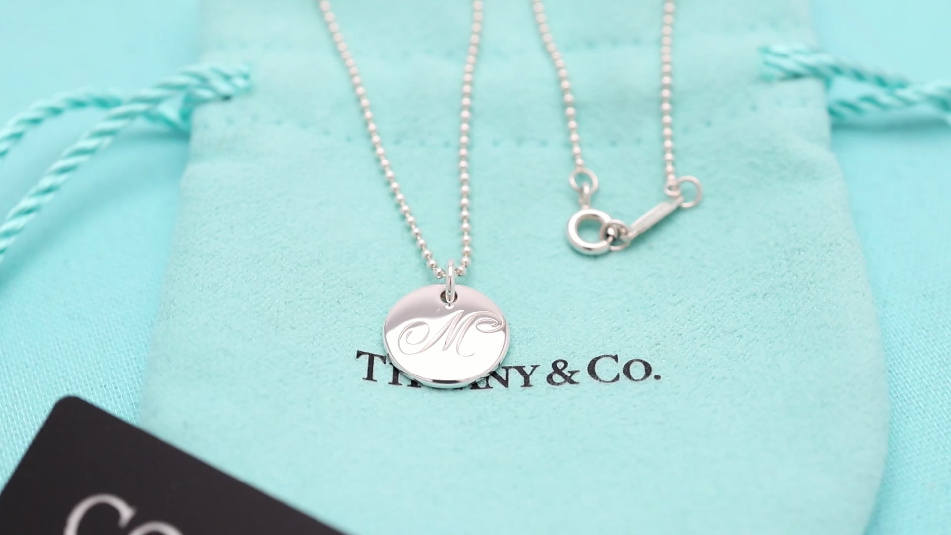 TIFFANY&Co. ノーツ レター ラウンド イニシャル M ディスク ネックレス AG925