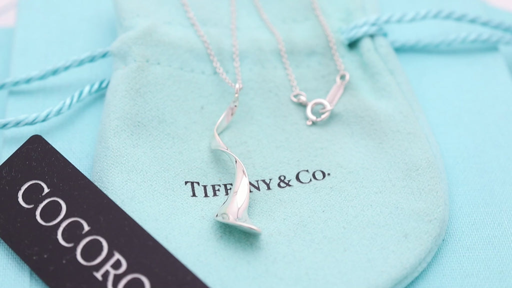 Tiffany & Co. Frank Gehry Orchid Drop Pendant Necklace Sterling Silver 925