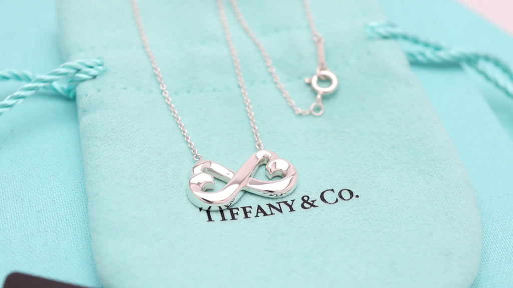  Tiffany & Co. Picasso Double Loving Heart Necklace Sterling Silver 925