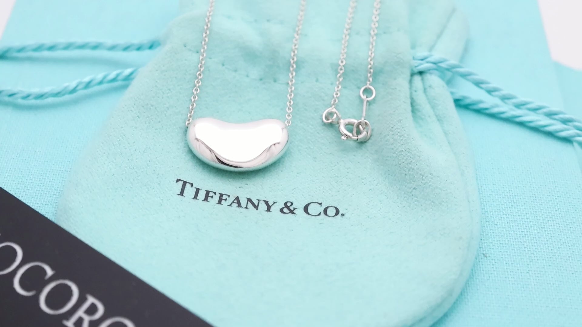  Tiffany & Co. Peretti Large  Bean Necklace  Sterling Silver 925 