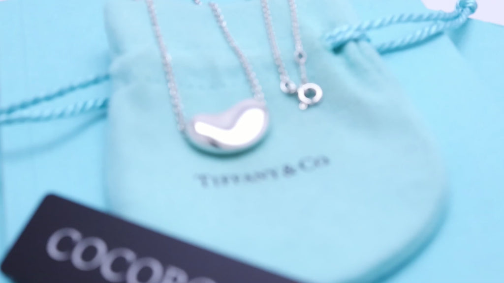  Tiffany & Co. Peretti Large  Bean Necklace  Sterling Silver 925 
