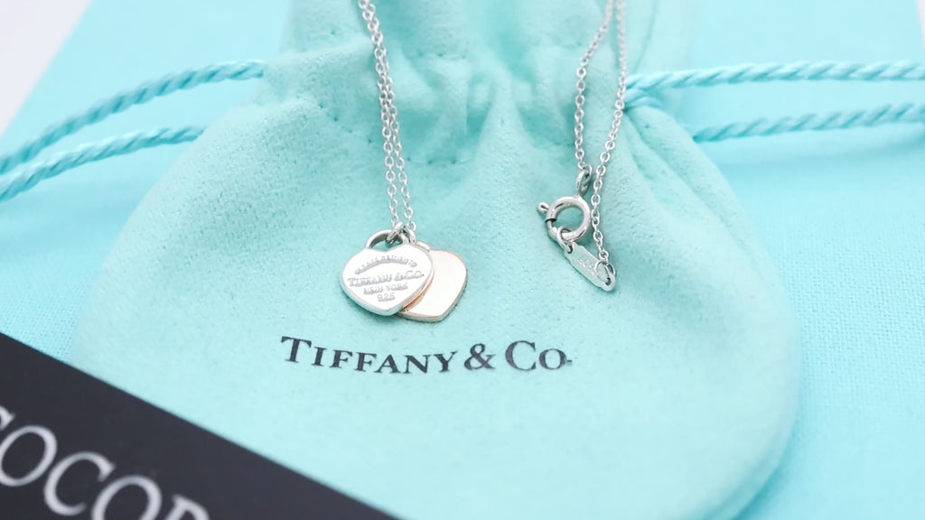 TIFFANY&Co. リターントゥ ティファニー スモール ダブル ハート タグ ルベドメタル ネックレス AG925