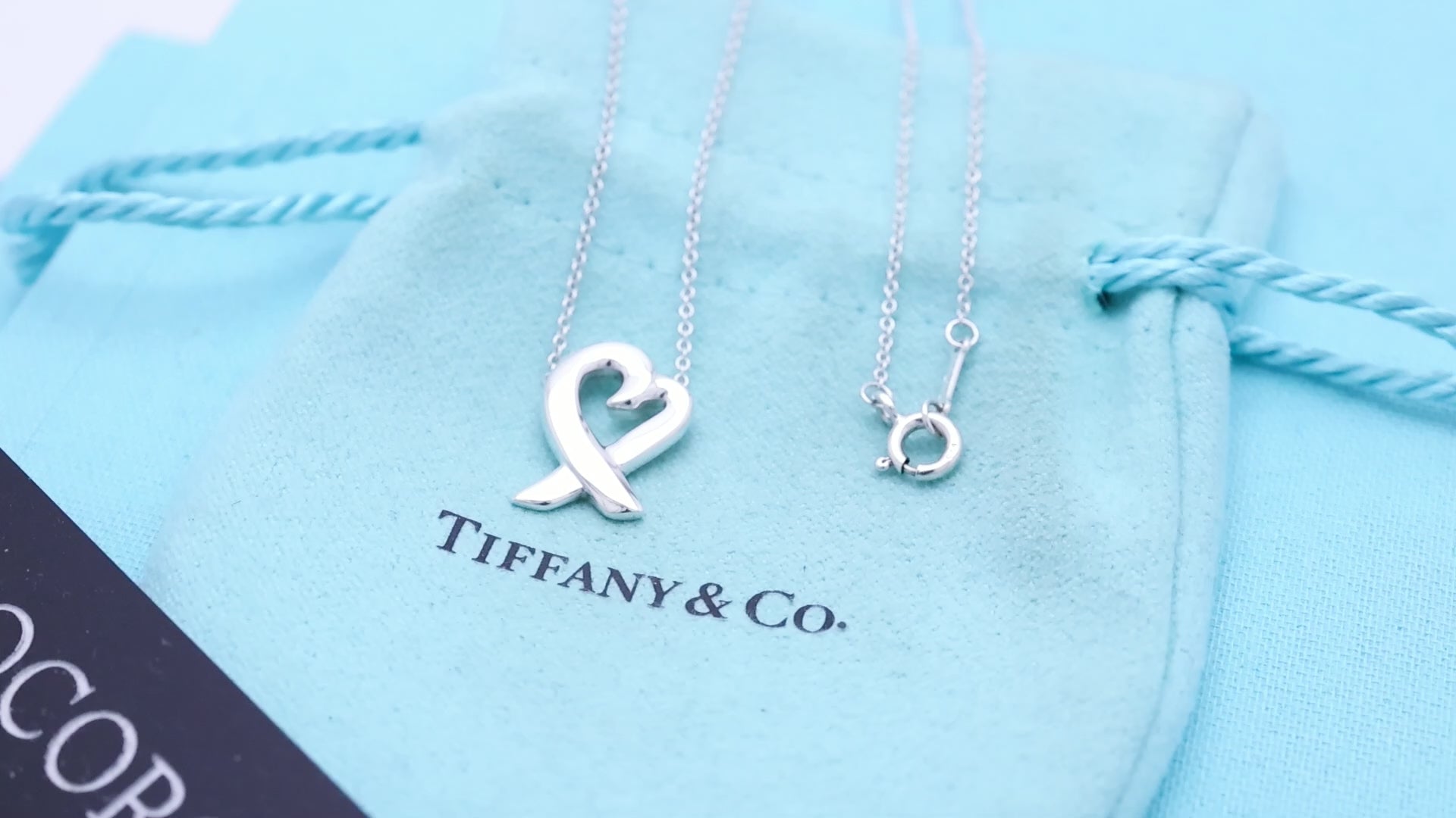 Tiffany & Co. Loving Heart Pendant Necklace Sterling Silver 925 