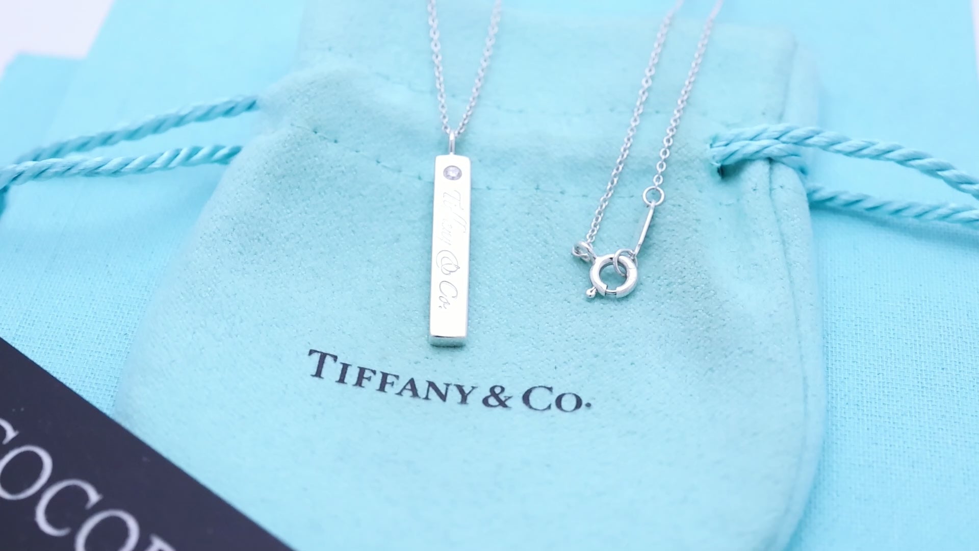 TIFFANY&Co. ノーツ バー 1P ダイヤモンド ネックレス AG925 