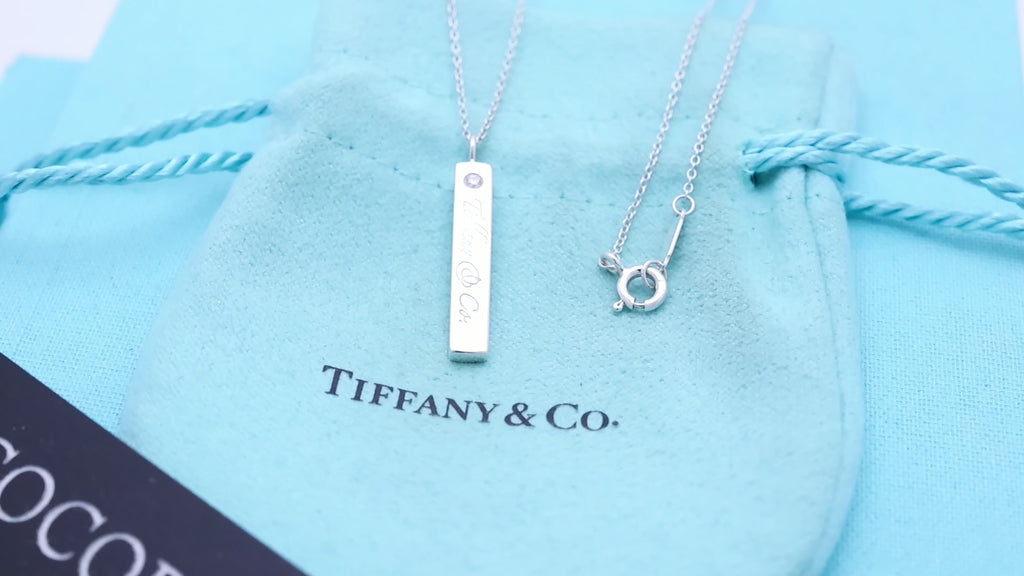 TIFFANY&Co. ノーツ バー 1P ダイヤモンド ネックレス AG925