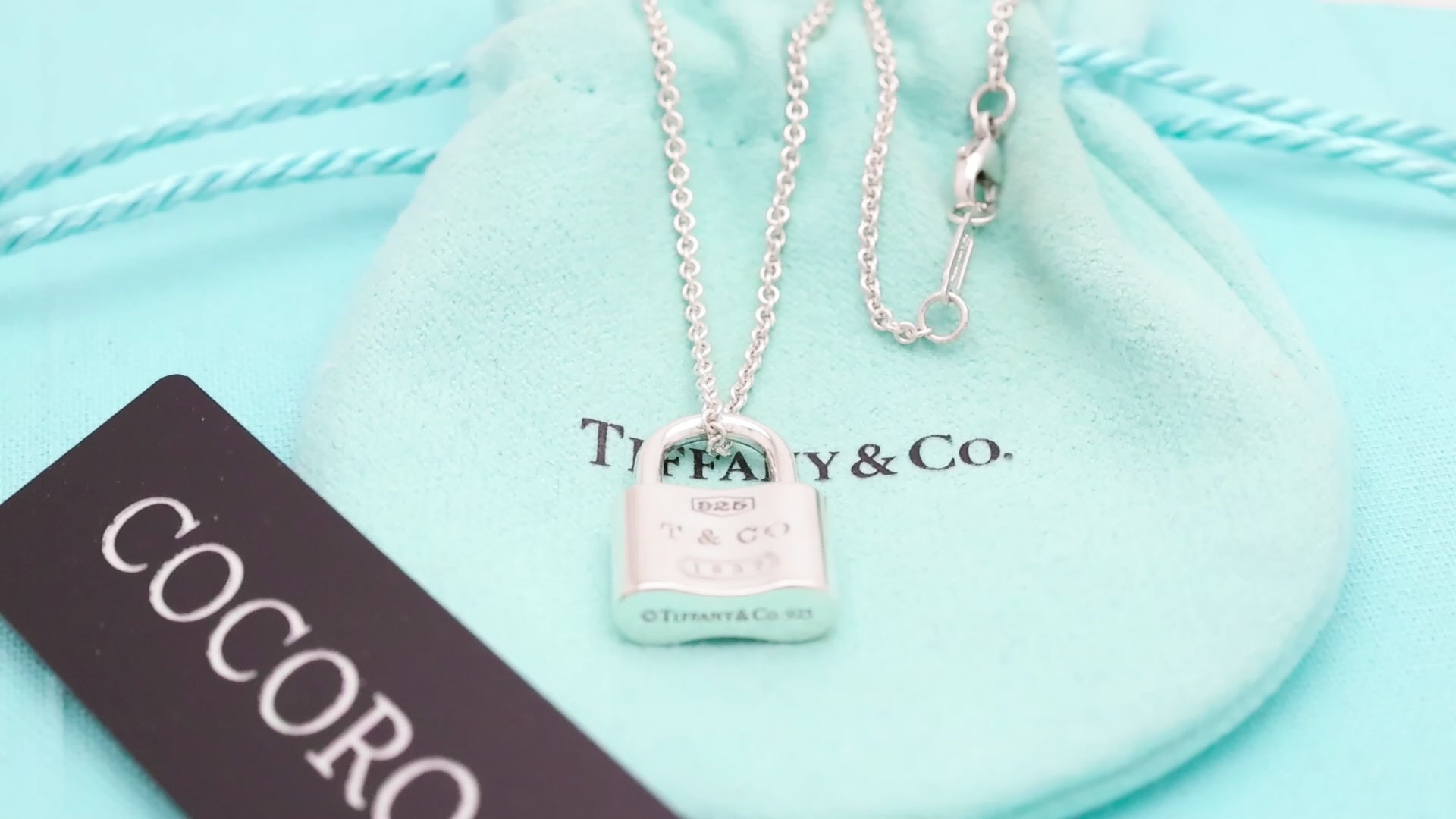 Tiffany & Co. 1837 Lock Padlock Necklace Pendant  Sterling Silver 925