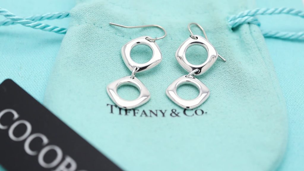 TIFFANY&Co. ダブル クッション スクエア フック ピアス AG925