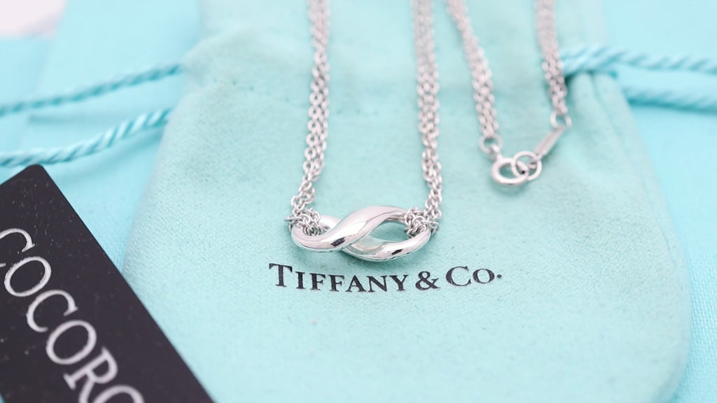 Tiffany & Co. Infinity Double Chain Necklace Sterling Silver 925