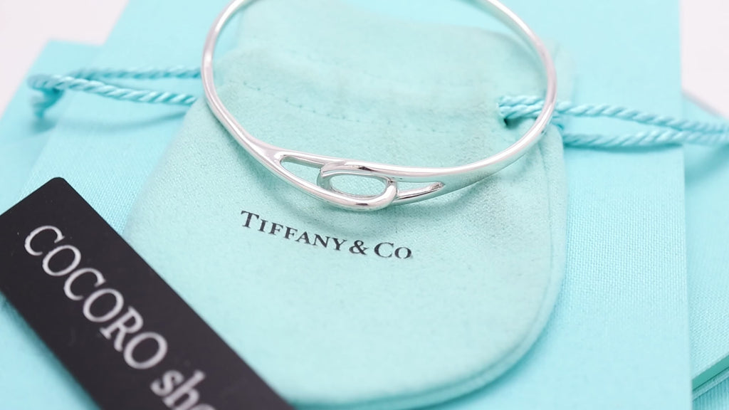 Tiffany & Co. Interlocking Double Loop Bangle Bracelet Sterling Silver 925