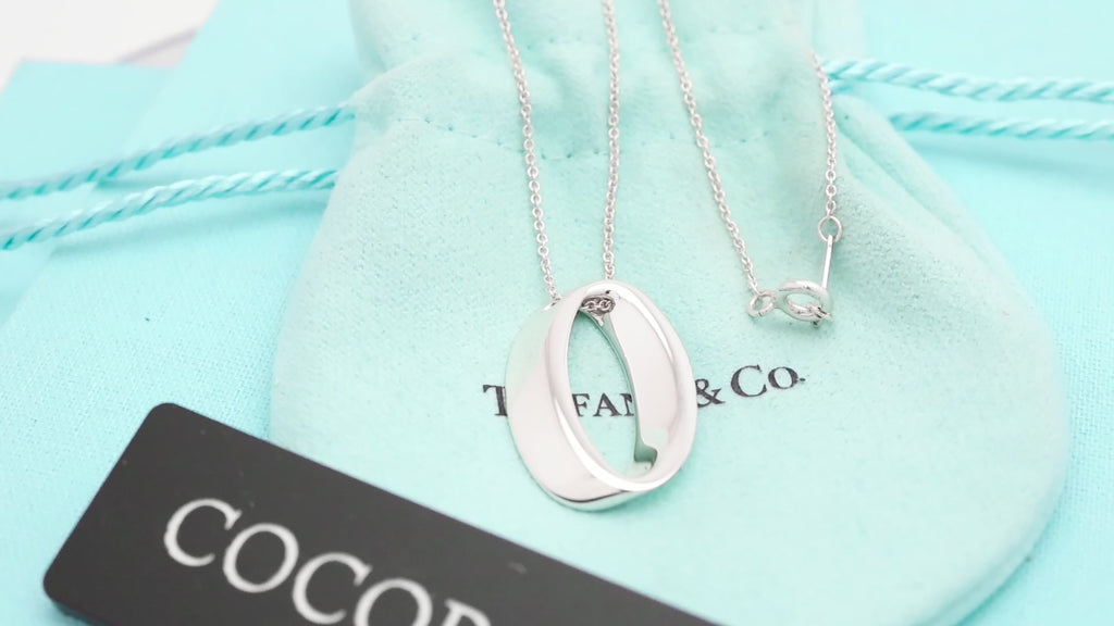 Tiffany & Co. 3D Geometric Oval Necklace Sterling Silver 925