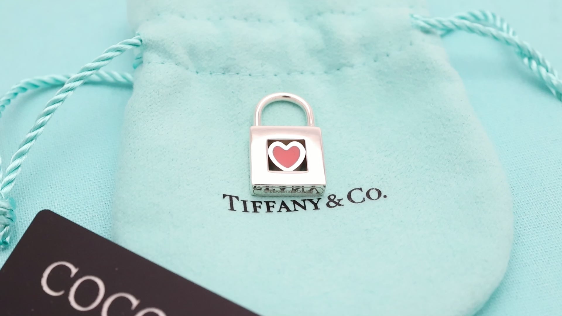 TIFFANY&Co. カデナ ロック レッド エナメル ハート ネックレス AG925