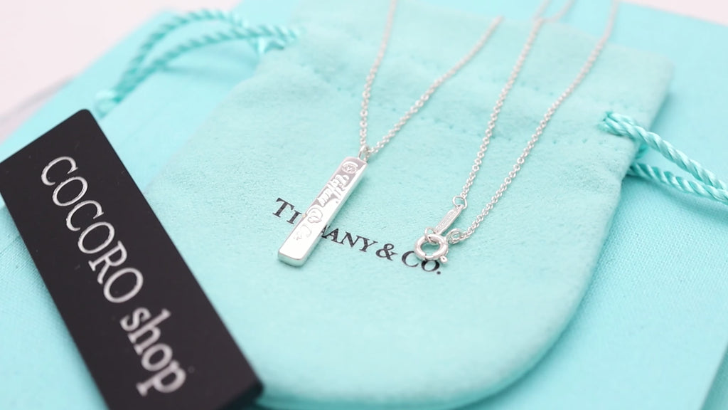 Tiffany & Co. Notes Diamond Bar Necklace Sterling Silver 925