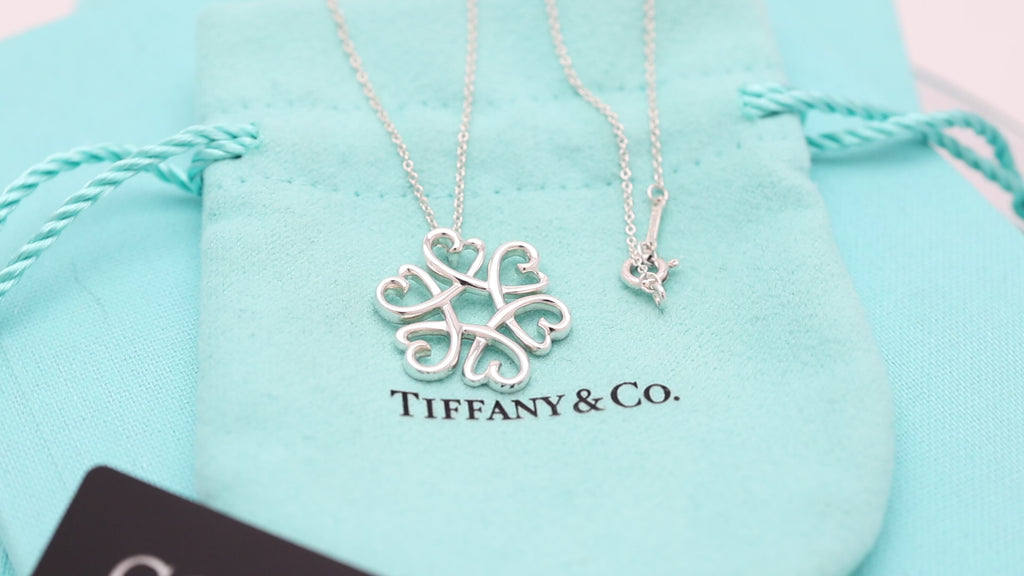 TIFFANY&Co. Clover Loving Heart Necklace Sterling Silver 925