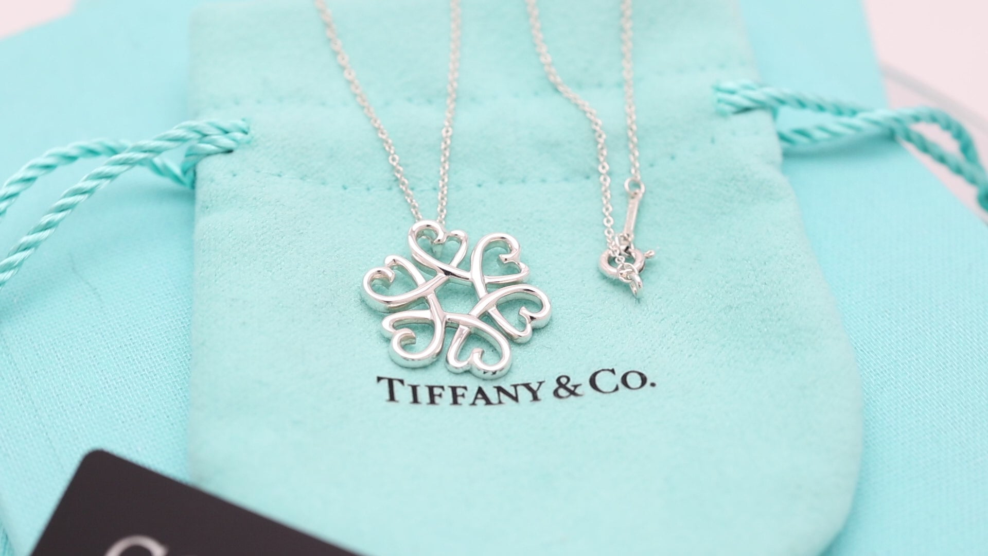 TIFFANY&Co. Clover Loving Heart Necklace Sterling Silver 925