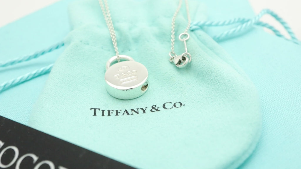 Tiffany & Co. 1837 Round Lock Padlock Pendant Necklace Sterling Silver 925