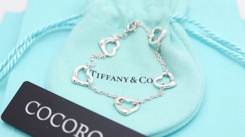 TIFFANY&Co. ファイブ トリプル オープンハート エルサペレッティ ブレスレット AG925