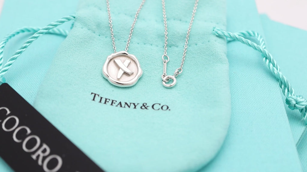 Tiffany & Co. Picasso Kiss X Sealing Stamp Necklace Sterling Silver 925