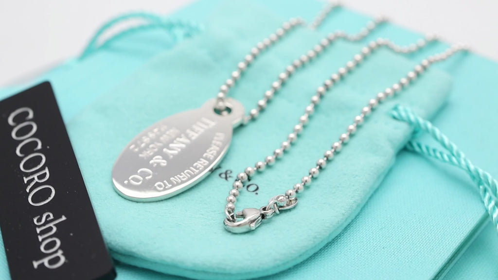 TIFFANY&Co.リターントゥ ティファニー オーバル タグ ボール チェーン ネックレス AG925