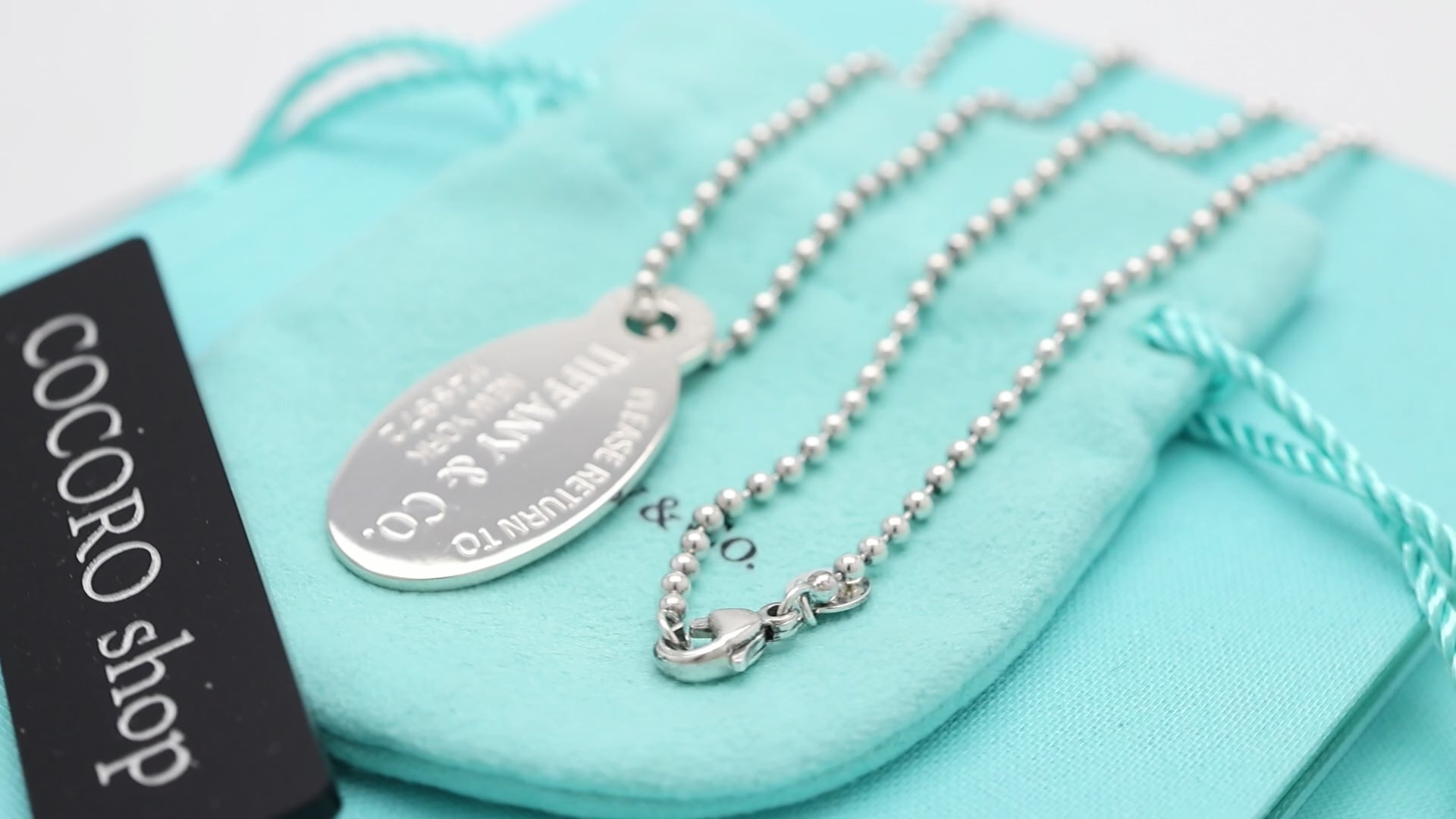 TIFFANY&Co.リターントゥ ティファニー オーバル タグ ボール チェーン ネックレス AG925
