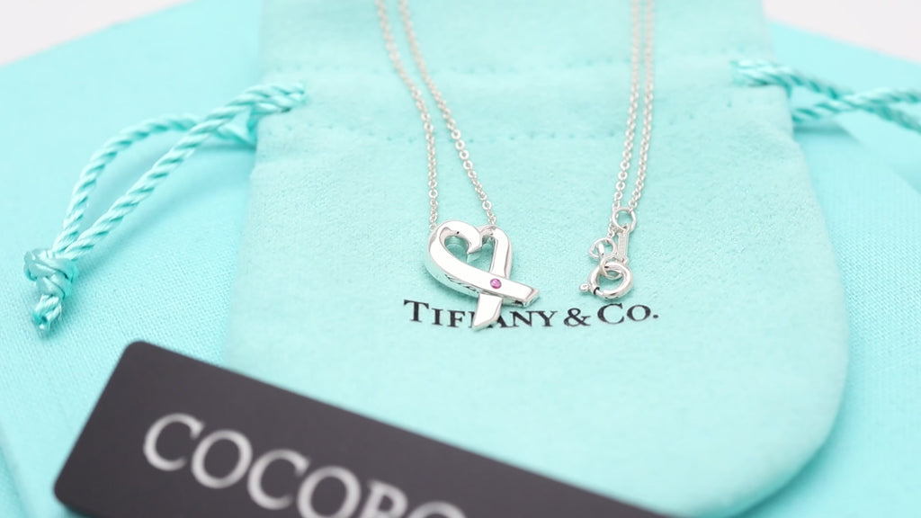 TIFFANY&Co. ラビング ハート 1P ピンクサファイア パロマピカソ ネックレス AG925