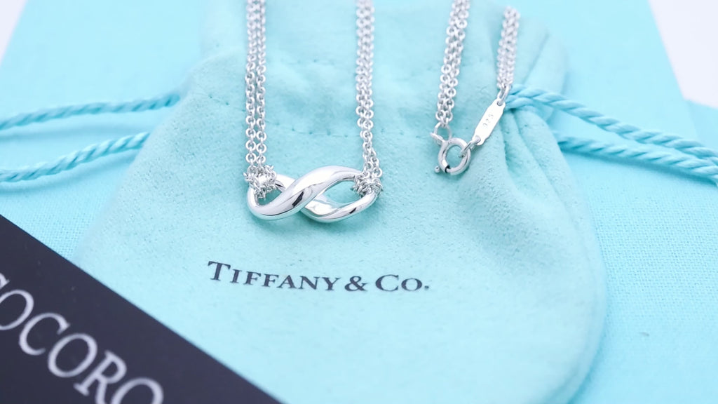 Tiffany & Co. Infinity Double Chain Necklace Sterling Silver 925