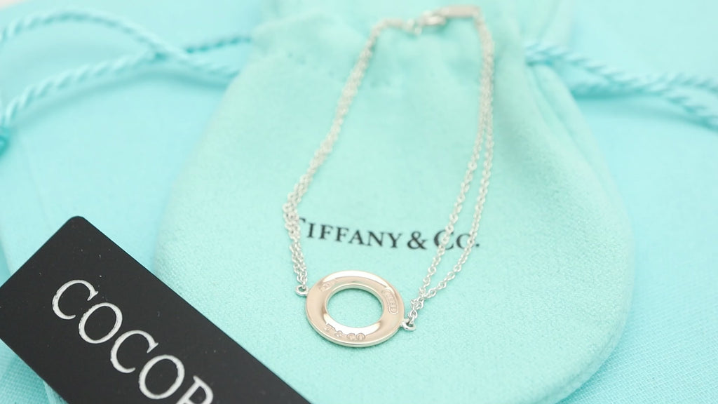 Tiffany & Co. 1837 Round Circle Double Chain Bracelet Sterling Silver 925