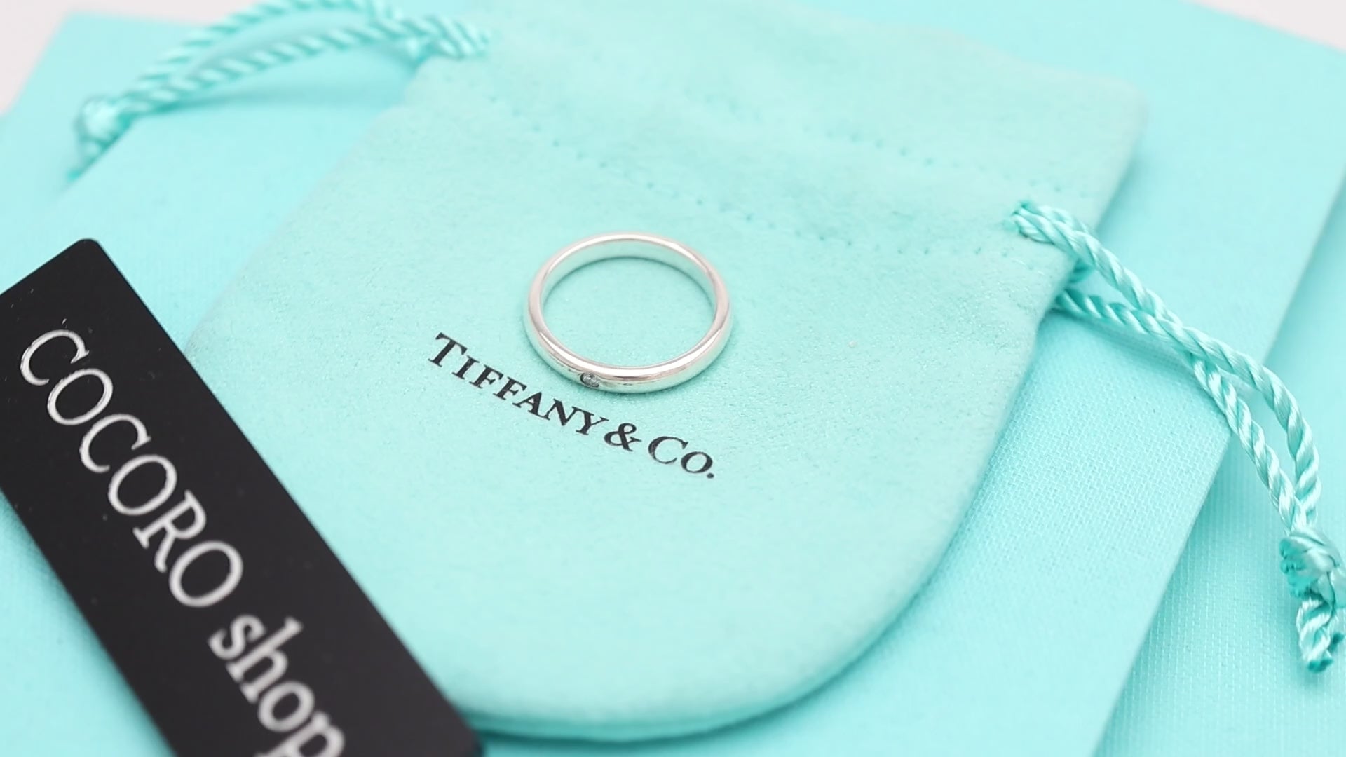 Tiffany & Co. Diamond Stacking Band Ring  Sterling Silver 925 