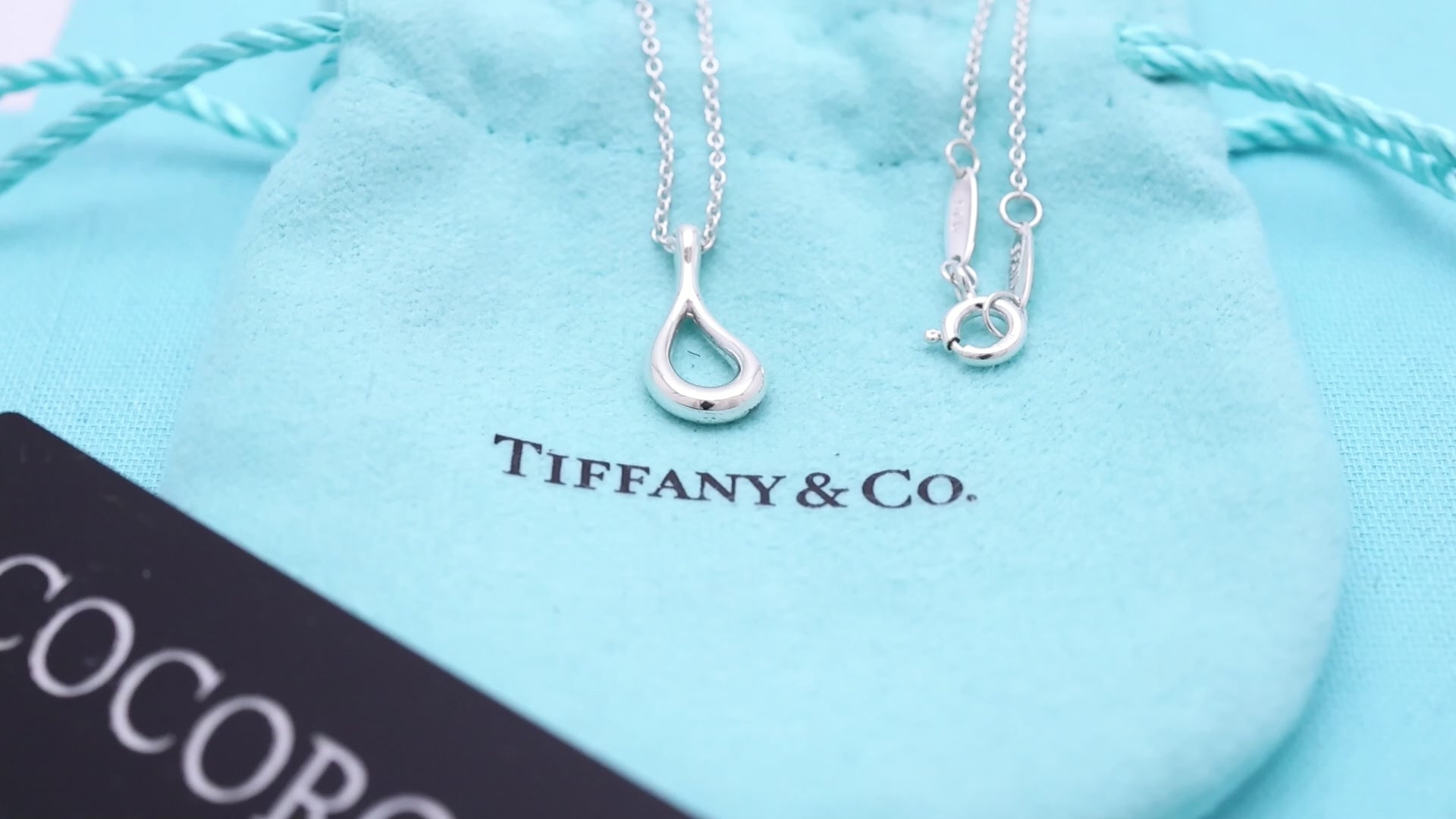 ☆TIFFANY&Co.美品　オープンティアドロップ　ネックレス☆Ag925 TIFFANY&Co. オープン ティアドロップ エルサペレッティ ネックレス